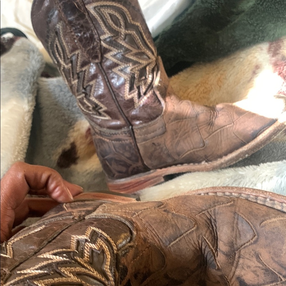 Brown Kids Cowboy Boots